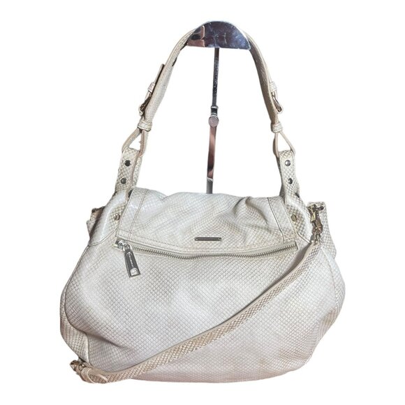 Rebecca Minkoff Gold Snake Skin Embossed Studded Leather Bag - Picture 4 of 11